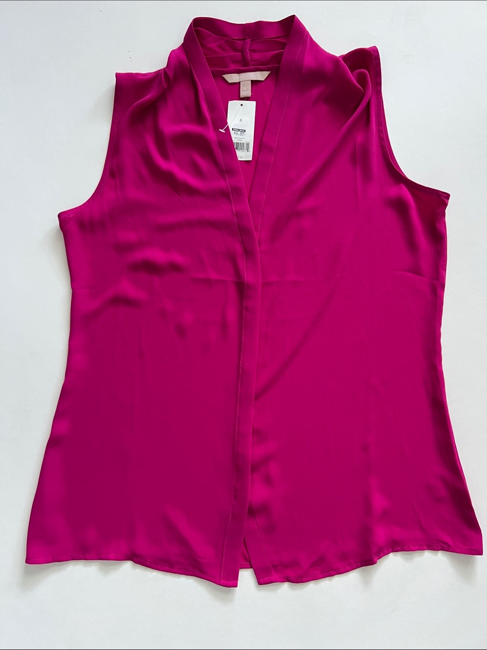 Banana Republic Fuchsia Sleeveless V-Neck Blouse